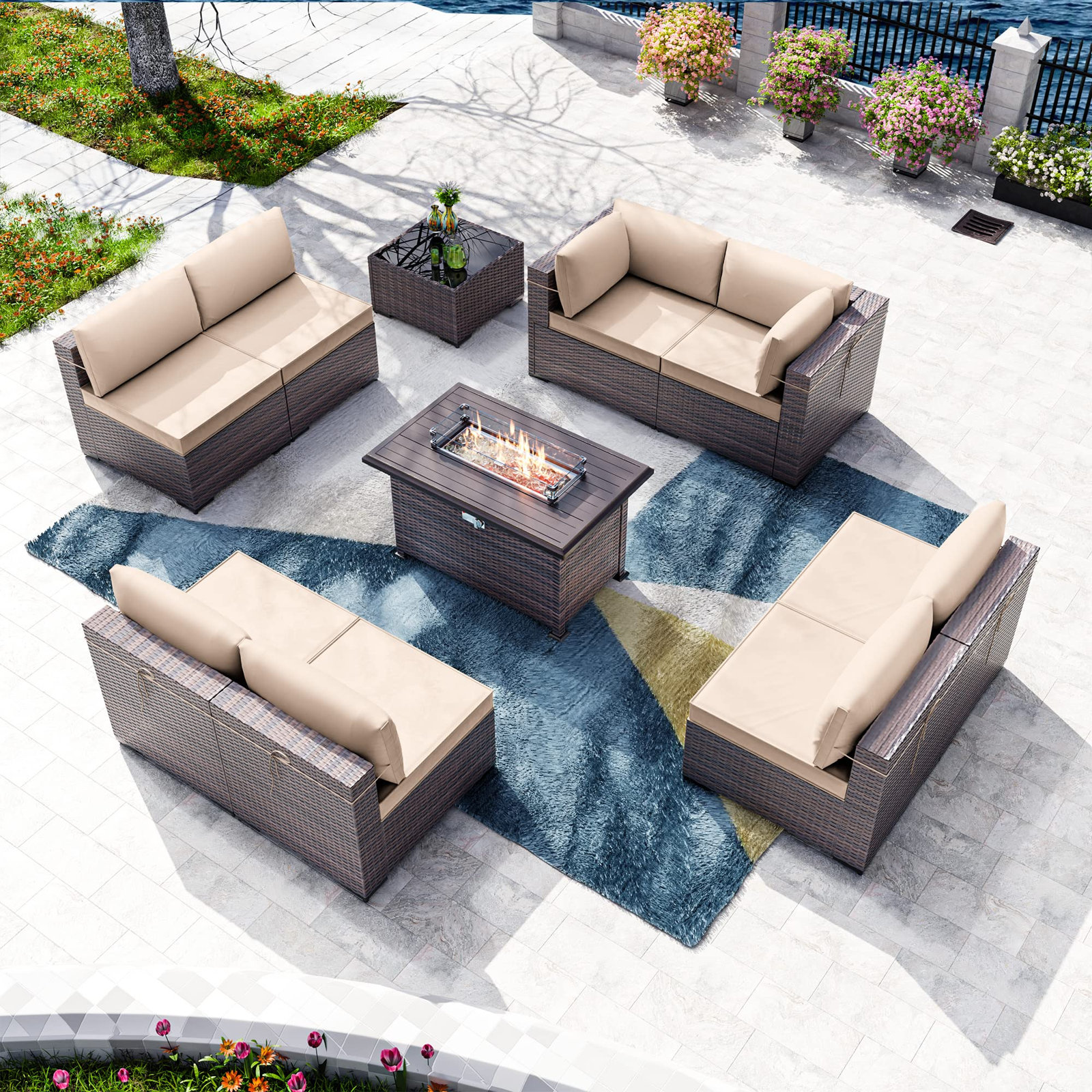 Latitude Run? Ole Polyethylene (PE) Wicker 8 - Person Seating Group with Cushions Latitude Run? Ole Polyethylene (PE) Wicker 8 - Person Seating Group with Cushions